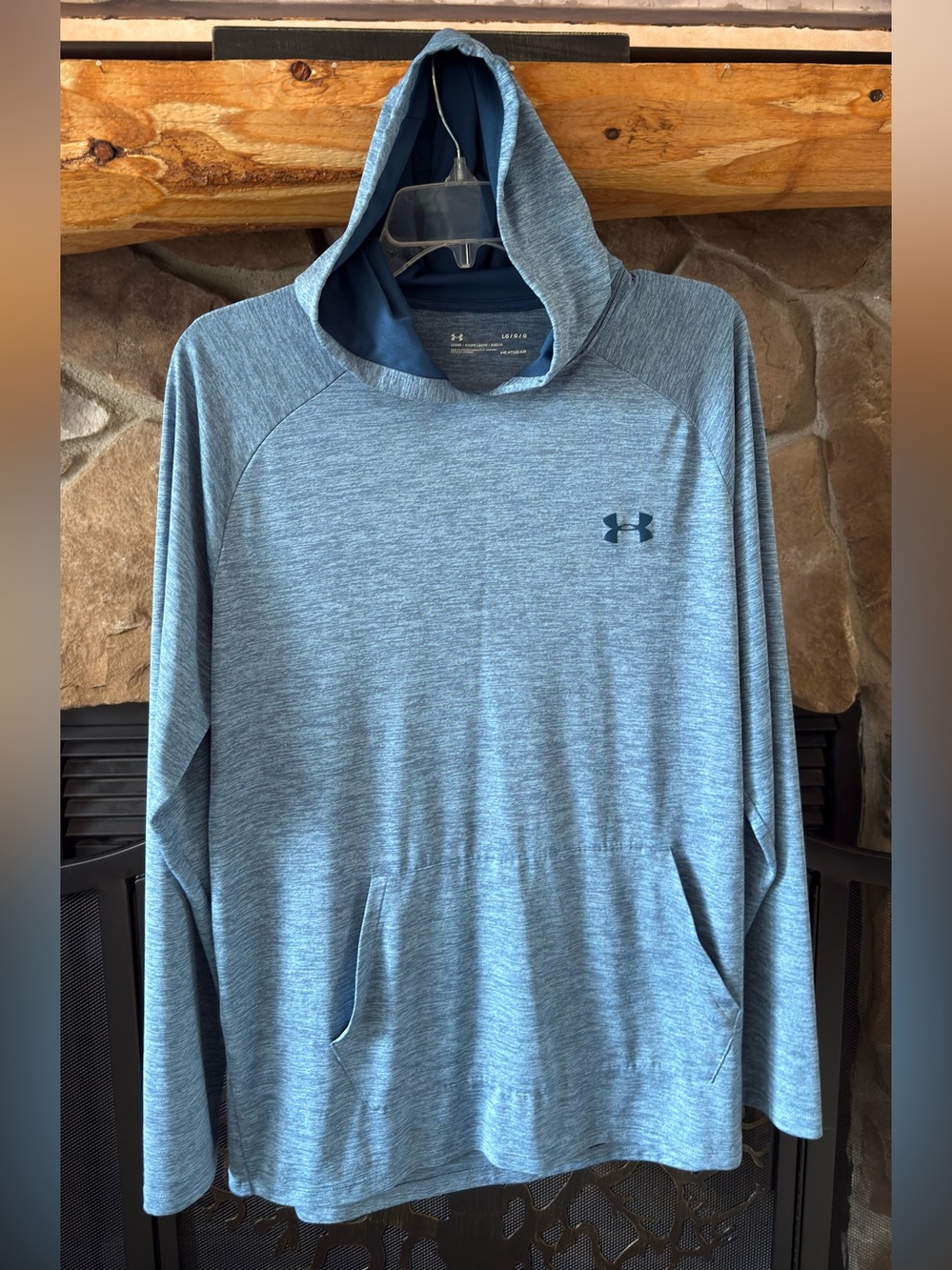 Under Armour Men’s Tech 2.0 Lightweight Blue Hoodie Long Sleeve Pullover - Picture 5 of 5